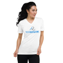 Load image into Gallery viewer, Restored Logo V-Neck Women's T-Shirt - Black/White
